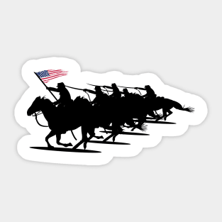 Cavalry Charge - Black Silhouette Sticker